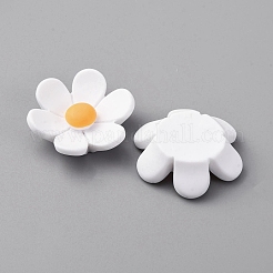 Cabochons fleurs en résine opaque&nbsp;CRES-WH0010-053A-02