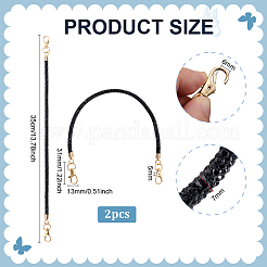 2 asa redonda para bolso con cordón de aleación y rhinestone&nbsp;AJEW-PH0007-73B