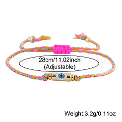 Geflochtene Armbänder aus Messing und Emaille mit bösem Blick&nbsp;FU6663-1