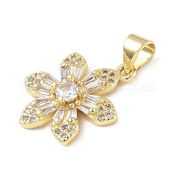 Pendentifs avec zircon cubiques à micro-pavés en laiton&nbsp;KK-D357-24G