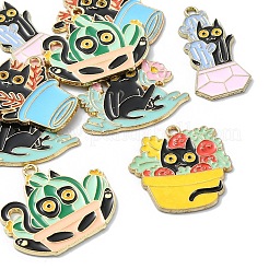 10 pièces 5 styles alliage émail pandants&nbsp;FIND-YW0005-71