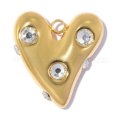 Ciondoli in strass in acciaio inossidabile 304&nbsp;STAS-OY018-19G