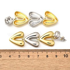 Boucles d'oreilles pendantes en laiton coeur&nbsp;EJEW-F358-01GP
