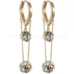 Boucles d'oreilles créoles rondes en laiton avec micro pavé de zircons cubiques transparents&nbsp;FS-WGE6AEB-01