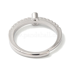 Verstellbare Ringe aus Messing mit klaren Zirkonia in Gestellbeschichtung und der Nummer 3 für Damen&nbsp;RJEW-S407-09P-03