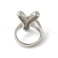 Bague en laiton avec lettres micro pavées&nbsp;RJEW-N046-03Y-P