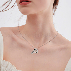 1 cadena de latón con colgantes de letras de aleación.&nbsp;NJEW-LP0001-41P-P