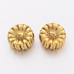 Legierungs Blumen tibetischen Stil Perlen&nbsp;X-TIBEP-GC190-AG-NR