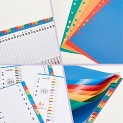 3 libro 3 stile A4 raccoglitore in plastica a 12/21/31 linguette divisori indice&nbsp;AJEW-OC0004-13