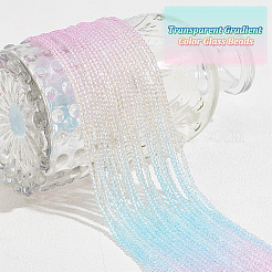 20 Strang transparente Farbverlaufsglasperlenstränge&nbsp;GLAA-GA0001-79B
