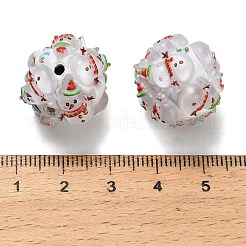 Weihnachtsmotiv Polymer Clay Strassperlen mit Harz&nbsp;X-RESI-Z045-01D