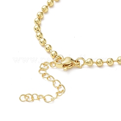 Braccialetti da donna con catena a sfere in ottone placcato a cremagliera&nbsp;BJEW-G676-01A-G