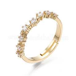 Exquisiter verstellbarer Ring mit Zirkonia-Blume&nbsp;X-RJEW-N035-059-NF