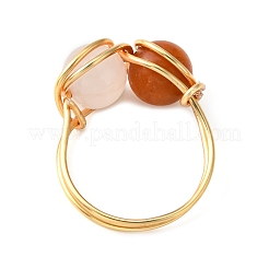 Fingerring aus natürlichen gemischten Edelsteinen&nbsp;RJEW-JR00590