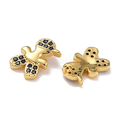 Messing Micro Pavé dunkelblauer Zirkonia Charms&nbsp;ZIRC-A021-58G