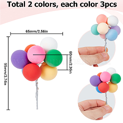6 Stück 2 Farben Schaumstoff-Kuchen-Einlegekarte Dekoration&nbsp;AJEW-SC0002-74
