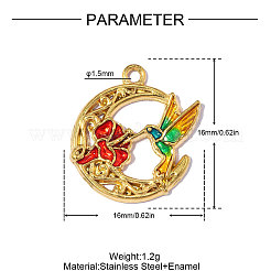 304 Edelstahl mit Emaille-Anhängern&nbsp;SA-OY001-82G