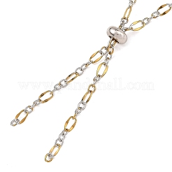 2 pièce de chaîne ovale ajustable en acier inoxydable 304 bicolore pour la confection de colliers&nbsp;AJEW-JB01666