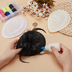 3 Stück 3 Farben Leinen Mini Hut Fascinator Basis&nbsp;AJEW-FG0004-04