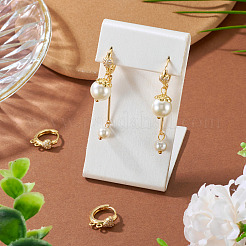 2 paio di orecchini a cerchio in ottone con micro pavé di zirconi cubici&nbsp;KK-TA0003-42