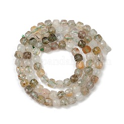 Verde naturale quarzo rutilato fili di perline&nbsp;G-RM2025-C38-C