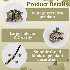 4 Stück Outdoor-EDC-Werkzeug Messing Fallschirmseil europäische Perlen&nbsp;FIND-FG0003-74AG