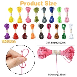17 Bündel 17 Farben Polyester Stickgarn&nbsp;OCOR-YW0001-11