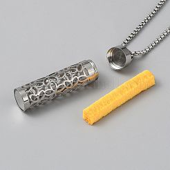Collane con ciondolo a forma di bottiglia di profumo con colonna cava in acciaio inossidabile 304&nbsp;NJEW-WH0002-138P