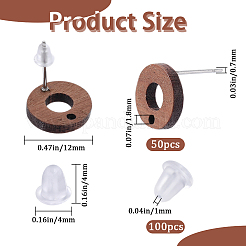 50 pezzo di orecchino a perno in legno&nbsp;FIND-SP0001-19A