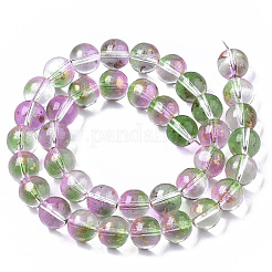 Chapelets de perles en verre peinte par pulvérisation transparent&nbsp;GLAA-N035-03D-B01