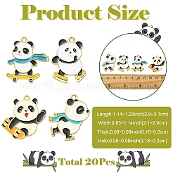20 pièces 4 styles pendentifs en émail en alliage de placage de rack&nbsp;ENAM-YW0009-45