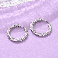 Orecchini a cerchio twist in acciaio inossidabile 304 per donna&nbsp;EJEW-A130-02C-P
