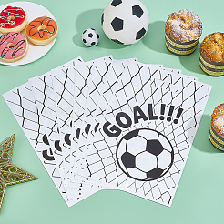 50 Stück Geschenktüten aus Kunststoff mit Fußballmuster und gestanztem Lochgriff&nbsp;ABAG-WH0046-65
