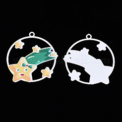 Pendentifs en laiton peints&nbsp;KK-Q281-008