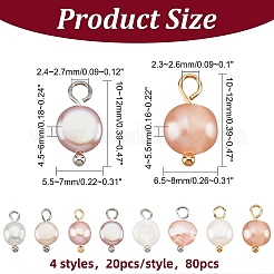 80 Stück 4 Stile natürliche Süßwasser-Zuchtperlenanhänger&nbsp;PEAR-NB0001-65