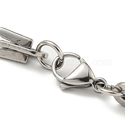 Ionenplattierung (IP) zweifarbiges 201 Edelstahl-Bogengliederkettenarmband&nbsp;BJEW-B078-05GP
