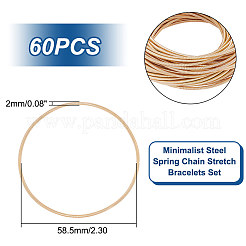 Ensemble de bracelets extensibles minimalistes à chaîne à ressort en acier 60 pièce&nbsp;TWIR-UN0001-12KCG