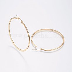 Boucles d'oreilles créoles en acier inoxydable 304&nbsp;LS-EJEW-F105-15G