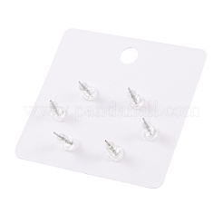 6 orecchino a perno in ottone con micro pavé di zirconi cubici trasparenti&nbsp;EJEW-S218-01P-07