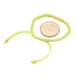 Bracelets en perles tressées en cordon polyester pour femmes&nbsp;BJEW-L698-01G-02