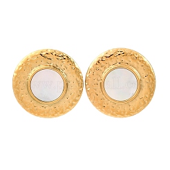Pendientes de concha blanca natural de acero inoxidable 304&nbsp;EJEW-Z103-14G