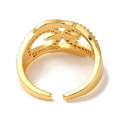 Anneaux de manchette en laiton plaqué micro pavé&nbsp;RJEW-G325-13D-G
