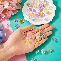 240 pièce de 6 couleurs de capuchons de perles acryliques transparents plaqués UV&nbsp;OACR-TA0002-95