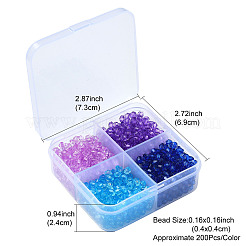 Cuentas acrílicas transparentes 1200pcs 4 colores&nbsp;TACR-YW0002-41A