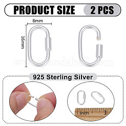 2 Stück 925 Sterlingsilber-Verschlusskarabiner&nbsp;STER-PH0004-52B