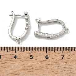 Orecchini a forma di cuore in ottone micro pavé di zirconi cubici trasparenti&nbsp;KK-D226-05P