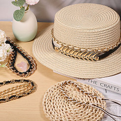 7 pz 7 stili di fasce per cappelli in similpelle e acrilico con catena a maglie&nbsp;DIY-CA0007-58