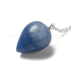 Pendoli da rabdomanzia in avventurina blu naturale tinta e riscaldata&nbsp;G-R492-01S-06