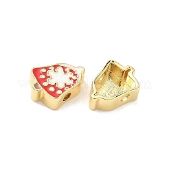 Perline natalizie in ottone smaltato&nbsp;KK-I474-G27