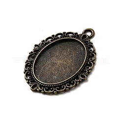 Supports de cabochon en alliage de style tibétain&nbsp;X-TIBE-T003-09AB-NR